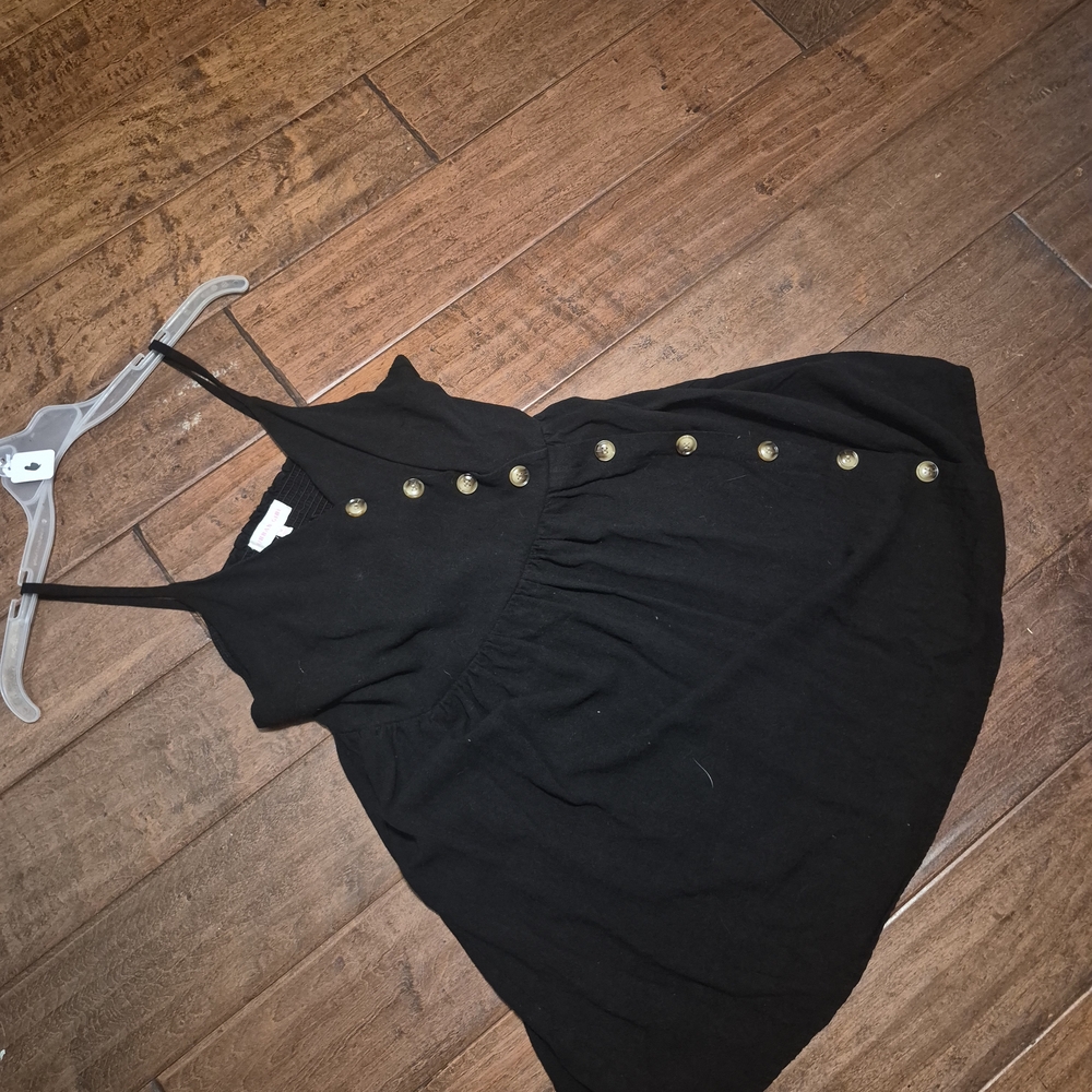Black Button-Accent Sleeveless Dress - Picture 3 of 7